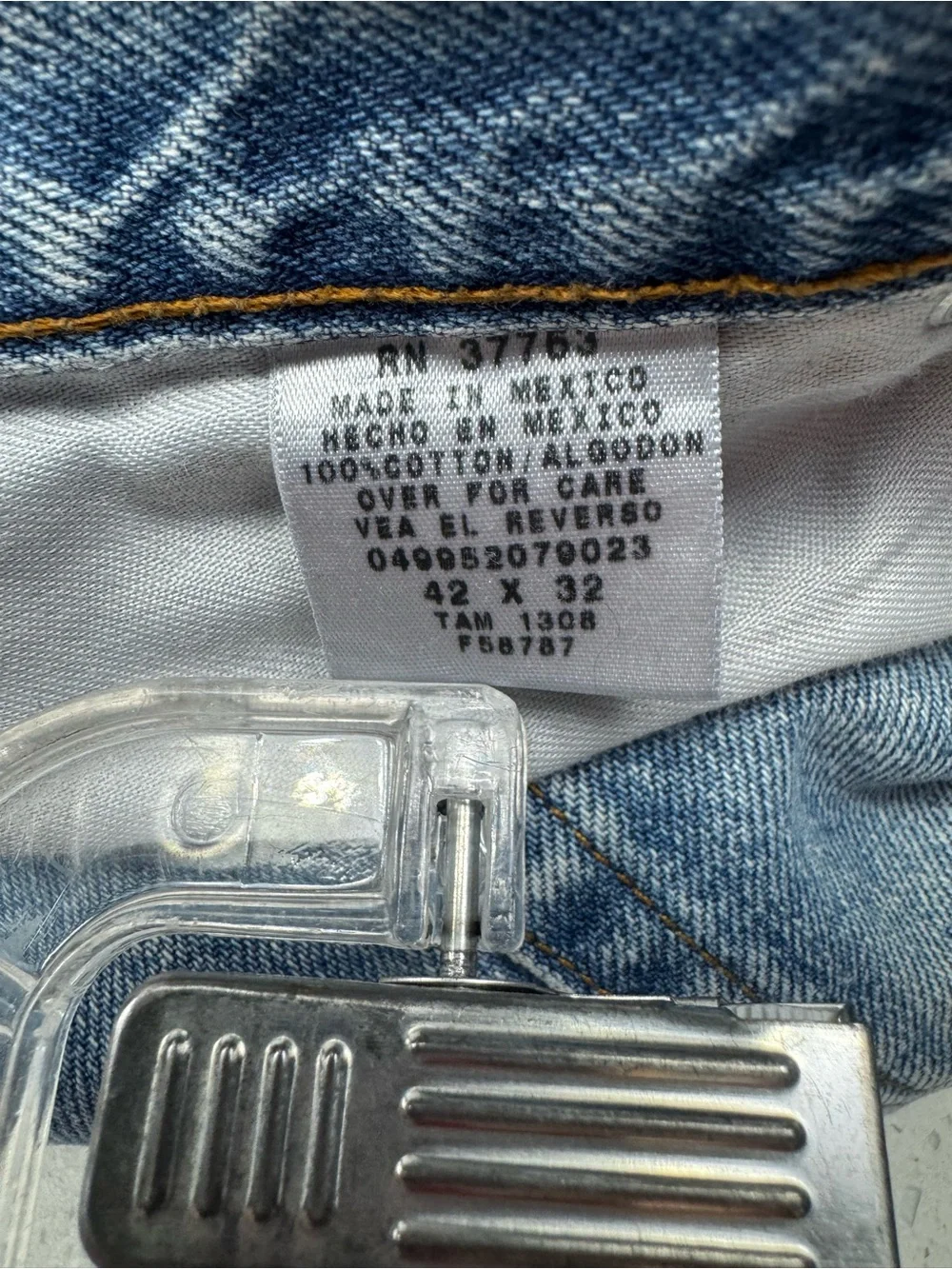 Men's Straight Light Blue Jeans - Classic Casual Fit 42x32